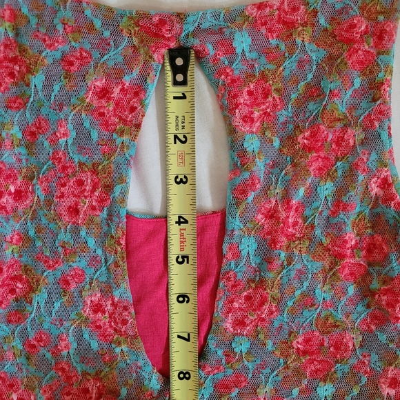 Xs - Sybilla - Floral tank top - pink blue - Picture 11 of 11